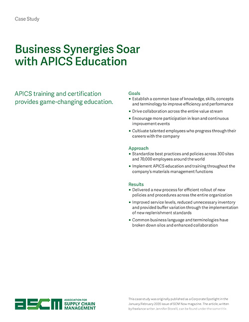 Business Synergies Soar with APICS Education